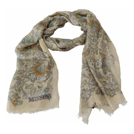Missoni Baroque Cashmere Scarf beige, Dam Sjalar, Dam, Storlek: ONE SIZE