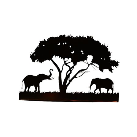 Metall Ljusstakar Elefant Elefant Träd Siluett Tealight Ljusstake 3