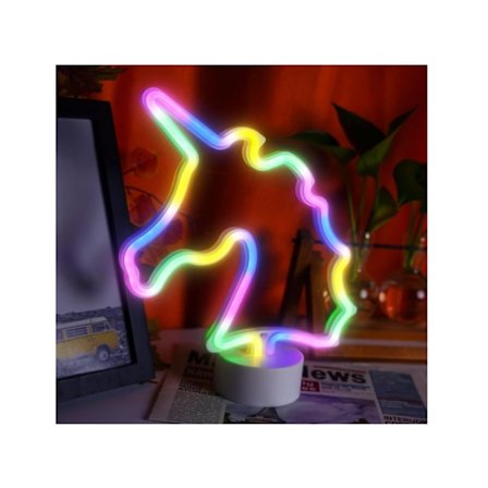 Värikäs Yksisarvinen Led-Neonvalolaite Yksisarvinen Motiivi Yölamppu Värikäs Yksisarvinen Neonvalo Pöytäjalustalla Seinäkoriste Paras