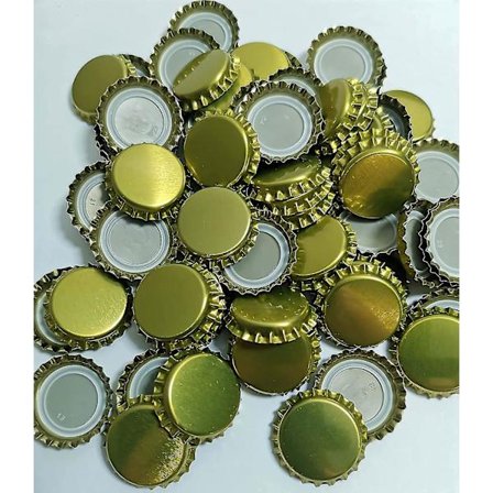 Korkkapsyler i metall - Förpackning om 100 - Öltillverkning (guld korkkapsyler)