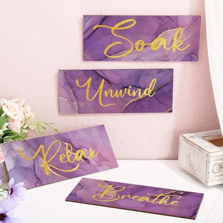 4 kpl Kylpyhuoneen puinen sisustus seinämaalauskyltit maalaistalo