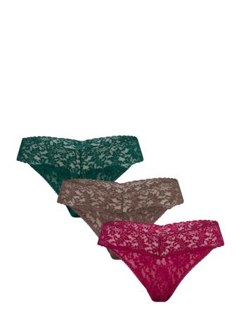 Hanky Panky Signature Lace, Original Rise Thong, 3 Pack Boxed Green Hanky Panky