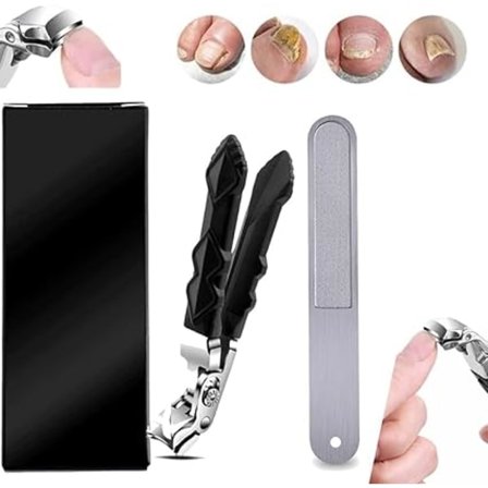 Profesjonell negleklipper, rustfritt stål profesjonell negleklipper for harde og tykke føtter, vinklet hode for negleklipper_OF