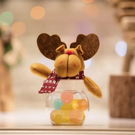 Jul godis burk plast kakor godis förvaring flaska jul pynt för hem barn barn tomten present box