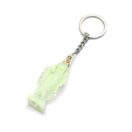 Katolsk nyckelring Helig mor glöd i mörkret för nyckelring hängande berlock Green
