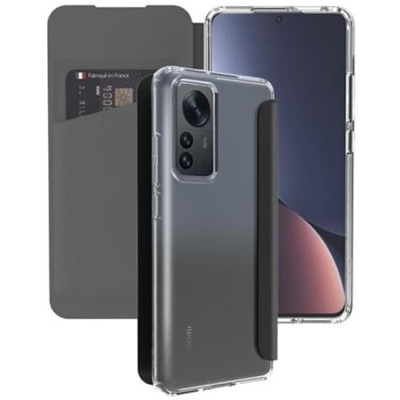 MUVIT transparent folio-etui til Xiaomi 12/12X - Syntetisk materiale - Grå farve - Blandet