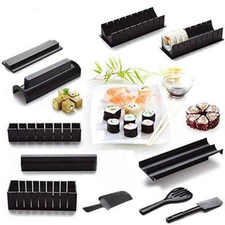 Sushi Maker Kit 11 Dele Plast Sushi-fremstillingsværktøj med 8 Former