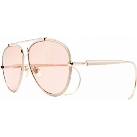 Chloé, Sunglasses Ch 0080S 001 Różowy, Kobieta, Rozmiar: ONE Size