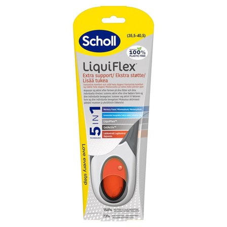 Scholl LiquiFlex Extra Support innleggssåler S (35,5-40,5) 1 par