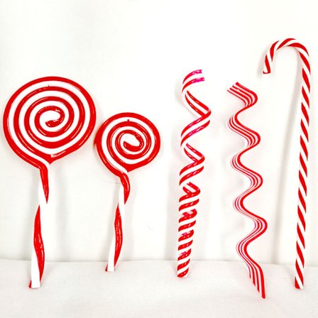 10pack Röd Vit Jul Krycka Akryl Klubba Godis Typ Pe