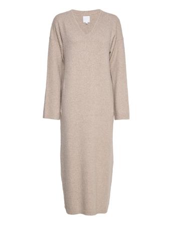 Huurre Bouclé Knit Dress Dresses Knitted Dresses Grå Hálo