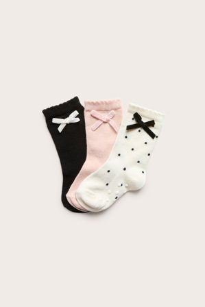 Kappahl | Strumpor med rosett 3-pack | Offwhite