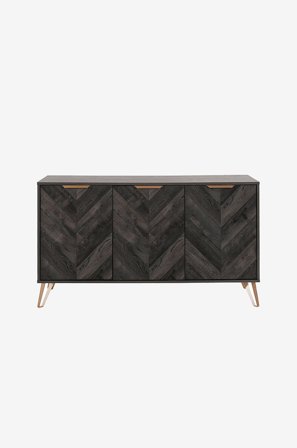 Loft24 - Sideboard Dark Wood 3 ovinen - Ruskea - Senkit & sivupöydät - - Homeroom