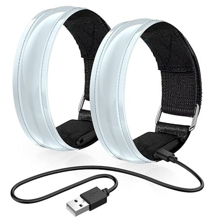 2 st. Laddningsbara LED-Armband, LED-Reflekterande Löpararmband