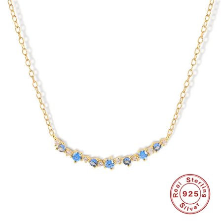 925 Sterling Silver Halsband för Kvinnor Smycken för Halskedja Smaragd Regnbåge CZ Choker Nyckelben Mujer Collares Bijoux