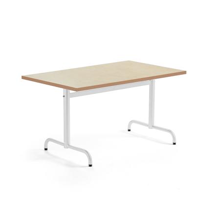 Tisch PLURAL, 1200x800x720 mm, Linoleum-Platte, beige, weiß