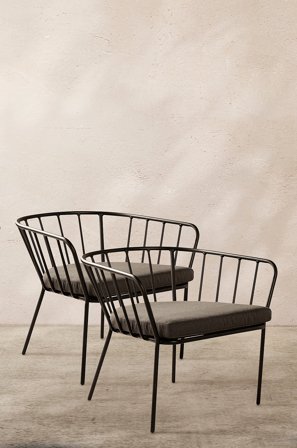 Jotex - Loungestol 2-pack Svart - ANTIBES - Kjøp Hagestoler & -krakker hos Jotex