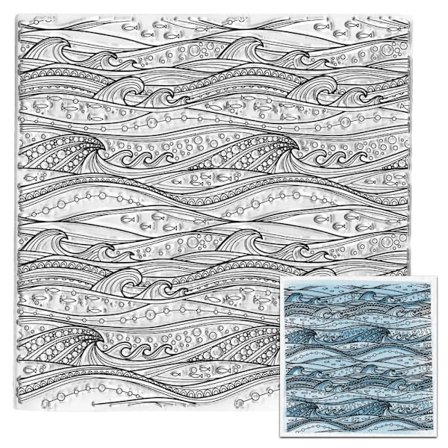 1 kpl Retro-leimasimia Meren aallot Taustaleimasimet Läpinäkyvät leimasimet