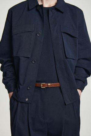 COS Homme Ceinture Fine En Cuir in Jaune