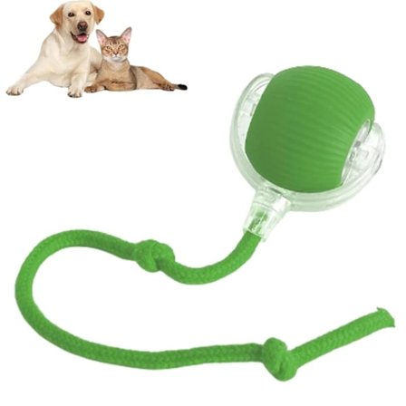 Pet rullebold hund tyggebold interaktiv rullebold interaktiv kattebold legetøj 360° intelligent forhindringsundgåelse Grøn