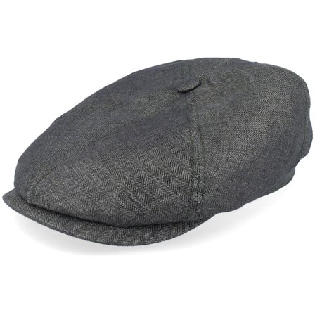 Stetson - Grøn flatcap Kasket - 6-panel Cap Linen Olive Herringbone Flat Cap @ Hatstore