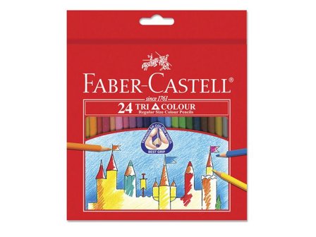 FABER-CASTELL Färgpennor, Tri-Grip, triangelformad pennkropp, olika färger 24/fp - Lyreco - Skola och förskola - Pennor och tillbehör - Färgpennor - 
