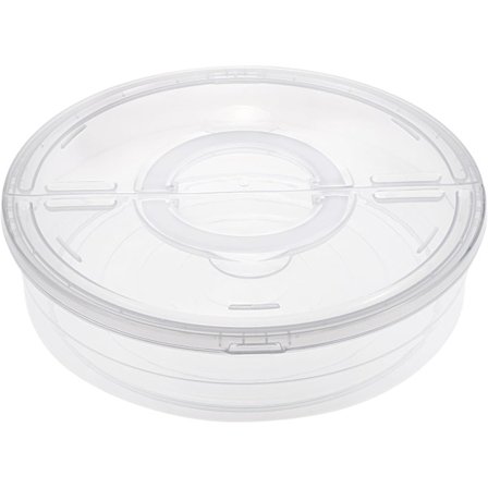 Plastik Kage- og Pizzaopbevaringsboks, 30 cm Rund Madopbevaringsbeholder med Låg og Håndtag, Bærbar Cupcake- og Dessertopbevaring