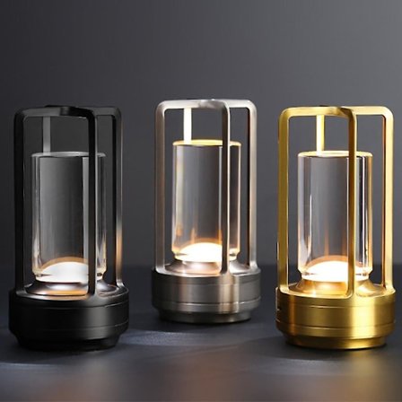 Krystal Lanterne Lampe, Krystal Bordlampe Genopladelig, Krystal Touch Lampe, Bærbar LED Skrivebordslampe, Ledningsfri Bordlampe db