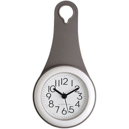 Tyst Vægur Badeværelsesur Brusebadur Hængende Ur Køkkenur med Sugekop Lille Digitalt Vægur til Hjemmet Badeværelse Grå