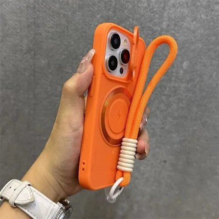 Lyxigt Flip Up Linsskydd Magnetiskt Fodral kompatibelt iPhone 16 15 14 13 12 11 Pro Max 16 Plus Mode Nylon Armband Snodd Mjukt Skal