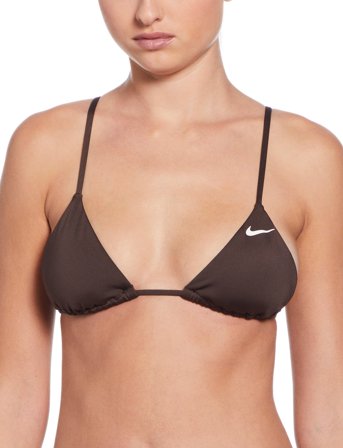 NIKE SWIM Nike Essential Triangle Bikini Top - Brown - S
