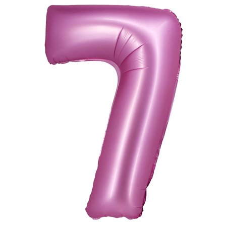 Sifferballong Satin Rosa 76cm "0-9" Siffra 7 - Partyninja.se