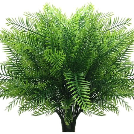 Kunstige buske, plastikplante bambusgræs falsk grøn busk grønne blade bryllup indendørs udendørs hjem have balkon 6 stk