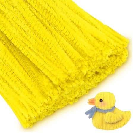 Twister Sticks - Piberensere - Rengøring Piberensere - Gul - Piberenser Hobby - Til DIY Håndværk, Farverige Tykke Garntyper i Bulk gul 30 x 1 cm