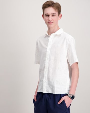 GANT COTTON LINEN SS SHIRT Weiß Hemden Jungen - Kids Brand Store