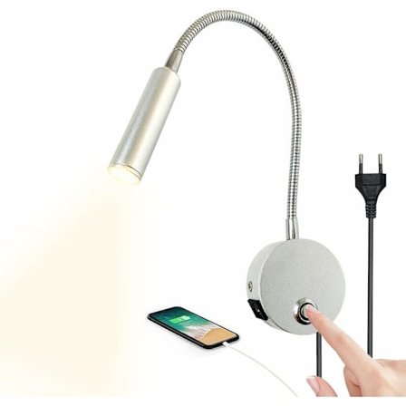 Dæmpbar Touch Wall Reading Light LED Hovedgærde Læselampe med