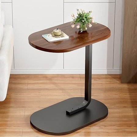 C-format sidebord & sofabord – lille træ kaffebord, der glider under sofa og seng