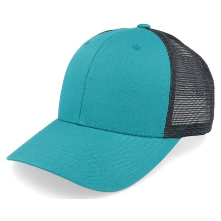 Equip - Blau trucker Cap - Darkest Teal/Black Trucker @ Hatstore