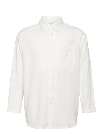 Grunt Latti Ls Linen Shirt - White - 134-140