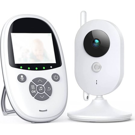 Babymonitor med kamera, 2,4 tommers 800mAh babymonitor, 2-veis lyd