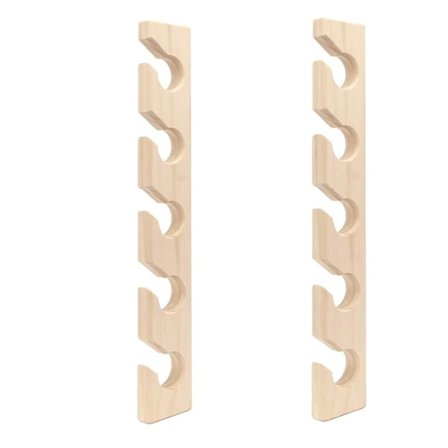 2 stk. Hattehylder til væg, træ, til baseballkasketter, vægmonteret, vertikal kasket holder, HatBY træfarve