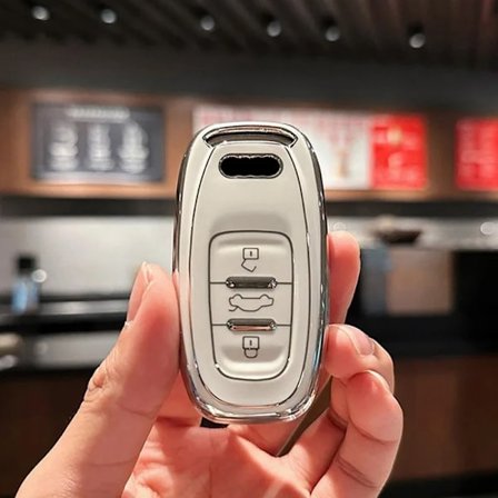 Nytt TPU Bil Fjärrkontroll Smart Nyckel Fodral Skal för Audi A1 A3 A4 A5 A6 A7 A8 Quattro Q3 Q5 Q7 2009-2015 Tillbehör