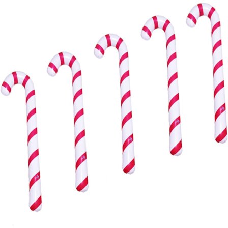5-pack 87 cm uppblåsbara godisrörsstavar - Stora godisrörsstavar - Ch