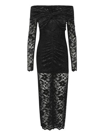 Gabrigz Ls Lace Long Dress Gestuz Black