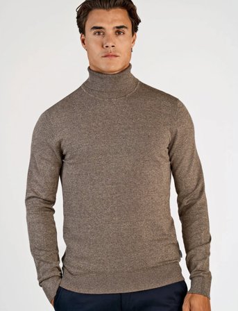 Lindbergh Ecovero L/S Roll Neck Knit - Brown - S