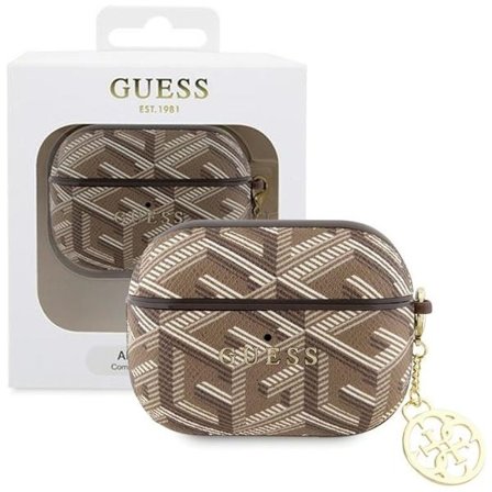 Guess GUAPPGCE4CW-deksel til AirPods Pro - brun GCube Charm