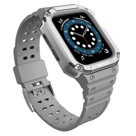 Apple Watch (45 mm) TPU-klockarmband i kontrastfärg - Grå / Silver