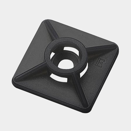 Cable tie mount Skyllermarks, self-adhesive, 19 x 19 mm, for ties up to 3.6 mm, 100-pack, black