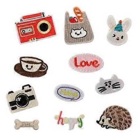 11 stk. Sødt tema reparationsmærker Digital broderi Applikation Sy på mærker til håndværksprojekter Hatte- og beklædningsdekorationer