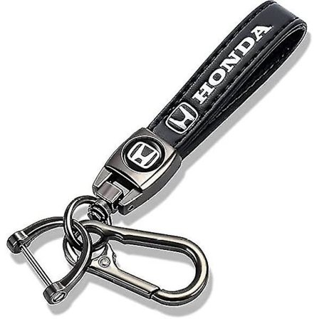 Kompatibel med Honda ekte skinn billogo nøkkelring kompatibel med herre- og dame-nøkkelring nøkkelring svart tilbehør